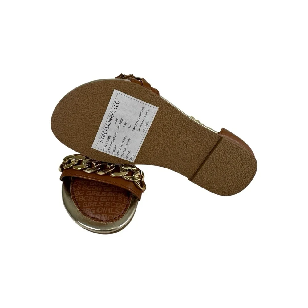 BCBG Girls brown flat sandals Size 13 M